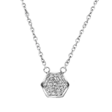 Sweet to send gerecycled stainless steel ketting hexagon met kristal voor dames