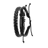 Byoux-Lederarmbandset, Herren, schwarz