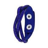 Bijoux goudkleurige wikkelarmband koningsblauw voor dames
