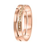 Stainless steel roséplated ring met kristal voor dames