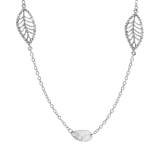 Silberfarbene Byoux-Kette mit kleinen Blättern