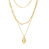 Goldfarbene Byoux-Kette, Multi mit Muschel
