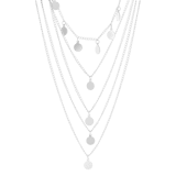 Silberfarbene Byoux-Kette, mehrreihig, mit Münzen