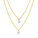Goldfarbene Byoux-Kette mit Zirkonia