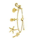 Goldfarbenes Byoux-Armband mit Anhängern, Meerestiere