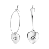 Zilverkleurige bijoux oorbellen hart
