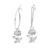 Silberfarbene Bijoux-Ohrringe, Rose