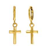 Bijoux goudkleurige oorringen kruis voor dames