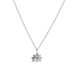 Silberkette und Anhänger Lotus mit Zirkonia