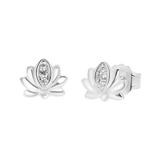 Ohrringe aus 925 Silber, Lotus mit Zirkonia