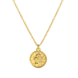 Goldfarbene Byoux-Halskette mit Münze