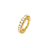Stainless steel goldplated helixpiercing met zirkonia