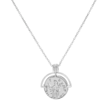 Silberfarbene Byoux-Kette mit Münz-Anhänger