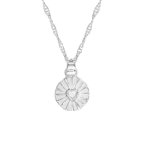 Bijoux zilverkleurige ketting met hanger munt voor dames