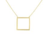 Kette aus 585 Gelbgold mit Anhänger mit offenem Viereck