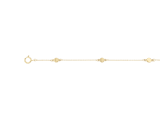 14 Karaat geelgouden armband met 5 rondjes