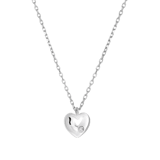 Halskette & Anhänger, 925 Silber, Herz mit Zirkonia