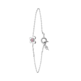 Kinderarmband aus 925 Silber, Schmetterling mit rosafarbenem Zirkonia
