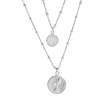 Gerecycled zilveren ketting 2laags met munten