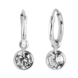 Kinderohrringe aus 925 Silber, rund mit Zirkonia