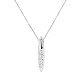 Zilveren ketting&hanger pegel met kristal