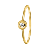 14 karaat geelgouden ring met zirkonia