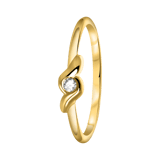 Damenring mit Zirkonia aus 586 Gelbgold