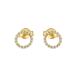 Ohrringe aus 585 Gelbgold, Kreis mit Zirkonia