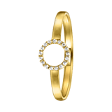 Ring aus 585 Gelbgold, Kreis mit Zirkonia