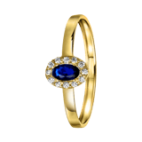 14 karaat gouden ring ovaal met zirkonia