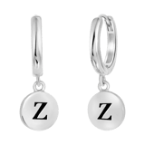 Zilveren oorbellen alfabet rhodiumplated