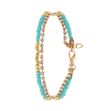 Goldfarbenes Byoux-Fußkettchen mehrfach Strass
