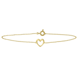 14 karaat geelgouden armband opengewerkt hart