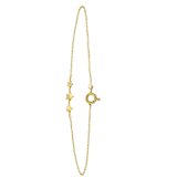 14 karaat geelgouden armband 3 sterren