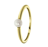 14 karaat geelgouden ring met zoetwater parel 4mm