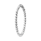 Silberfarbener Byoux Ring, Kordeloptik
