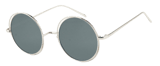 Zilverkleurige zonnebril met blauwe glazen