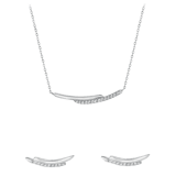 Set aus 925 Silber, glänzend, mit Zirkonia