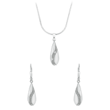 Set aus 925 Silber, matt/glänzend, mit Zirkonia