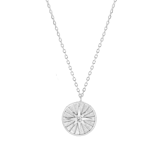 Kette & Anhänger, 925 Silber, Scheibe/Stern der Galaxis, Zirkonia