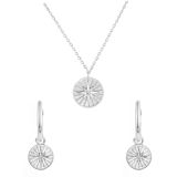 Zilveren set disc/ster met zirkonia