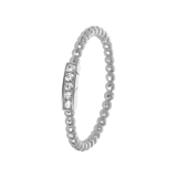 925 Silber-Ring, Kugeln/Steg mit Zirkonia