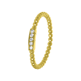 Zilveren goldplated ring met zirkonia voor dames