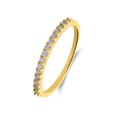 Zilveren ring goldplated met rij zirkonia