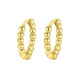 Zilveren goldplated oorringen met bolletjes voor dames