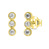 Ohrringe, 925 Silber, vergoldet, mit Zirkonia