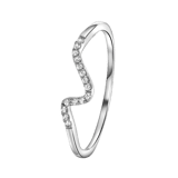 Ring, 925 Silber, Welle mit Zirkonia