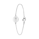 Zilveren armband disc galaxy ster met zirkonia