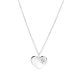 Kette aus 925 Silber, Herz, Stern der Galaxis mit Zirkonia