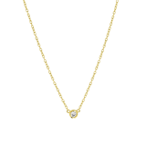 Zilveren goldplated ketting met hanger met zirkonia voor dames